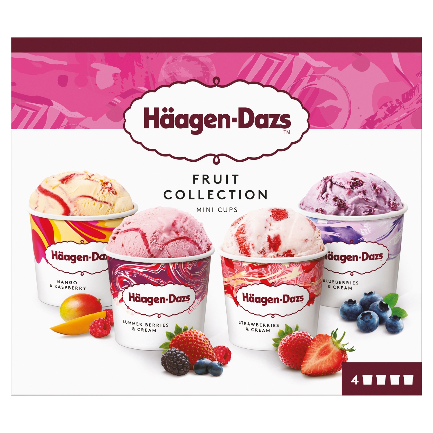 HAAGEN - DAZS FRUIT COLLECTION MINI CUPS 4X95ML - Image 1