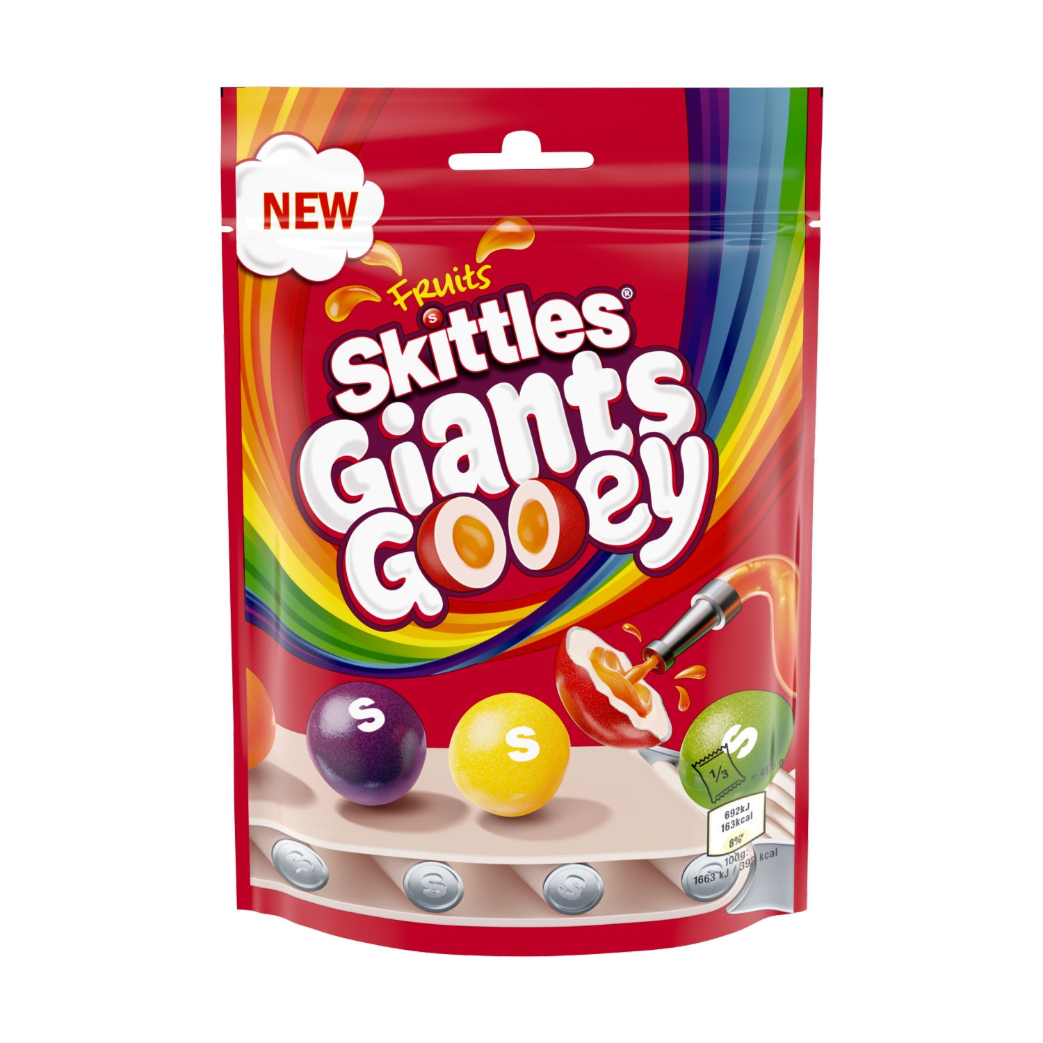 SKITTLES GIANTS GOOEY POUCH 125G - Image 1