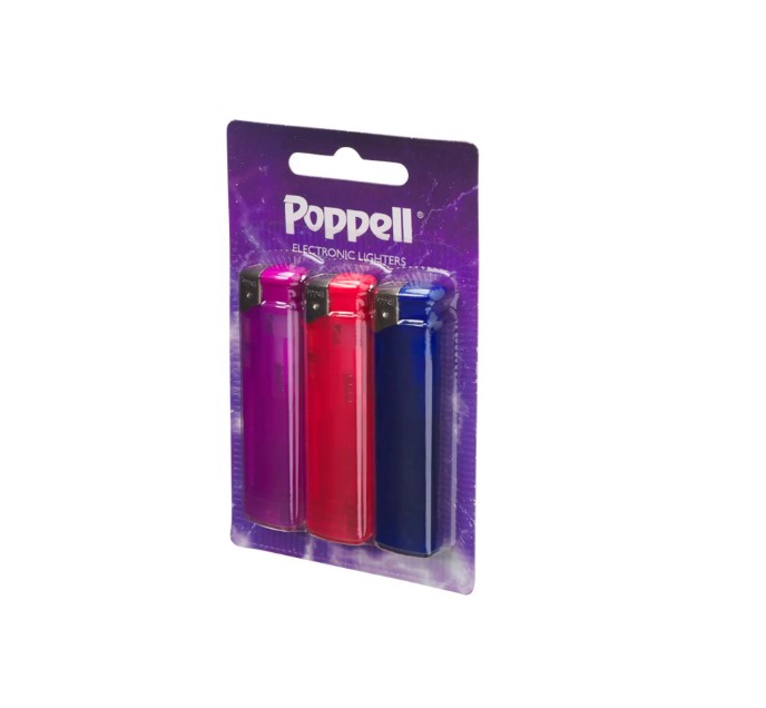 POPPELL ELECTRONIC LIGHTER 3PK - Image 1