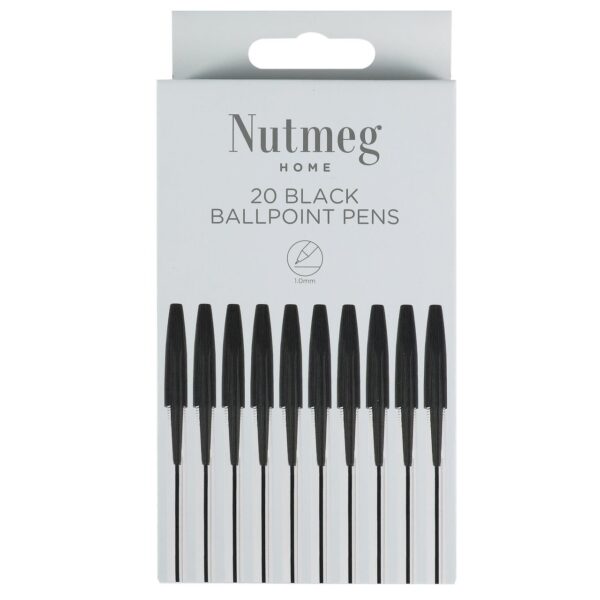 M BLACK BALLPOINT PENS 20 PACK
