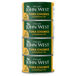 5000171061485_0.jpg JOHN WEST TUNA CHUNKS IN SUNFLOWER OIL 4 X 125G