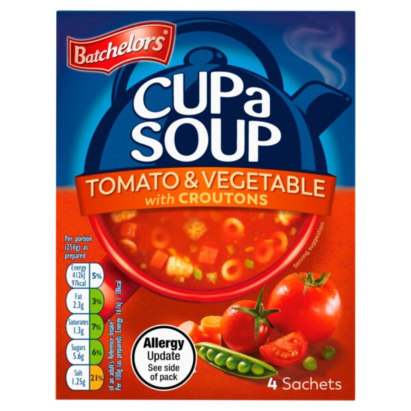 BATCHELORS CUP A SOUP TOMATO/VEG CROUTON104G
