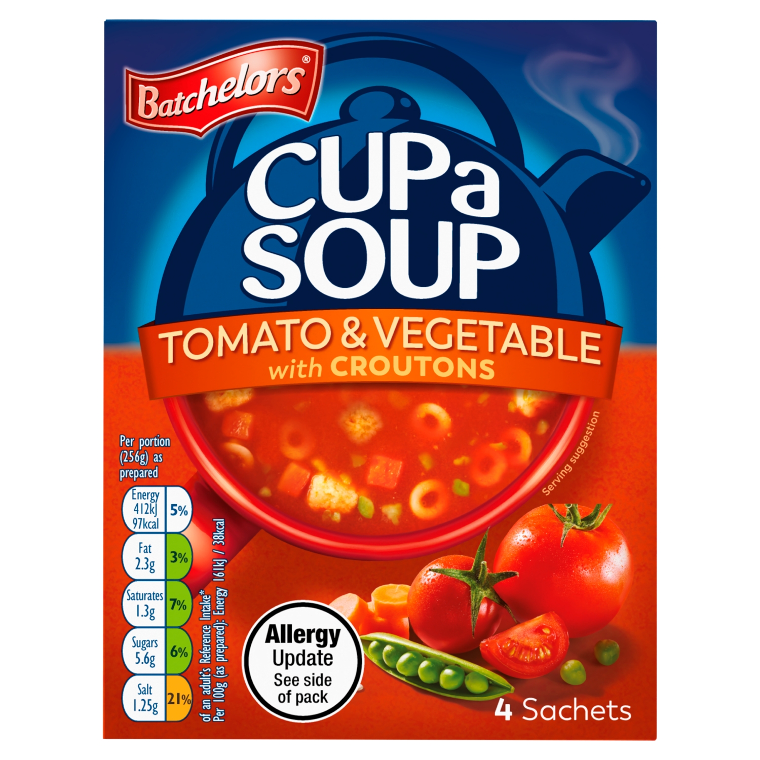 BATCHELORS CUP A SOUP TOMATO/VEG CROUTON104G - Image 1