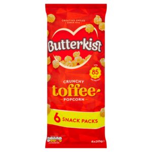 BUTTERKIST CRUNCHY TOFFEE POPCORN SNACK 6X20G