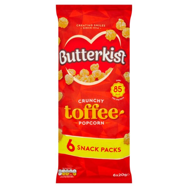 BUTTERKIST CRUNCHY TOFFEE POPCORN SNACK 6X20G