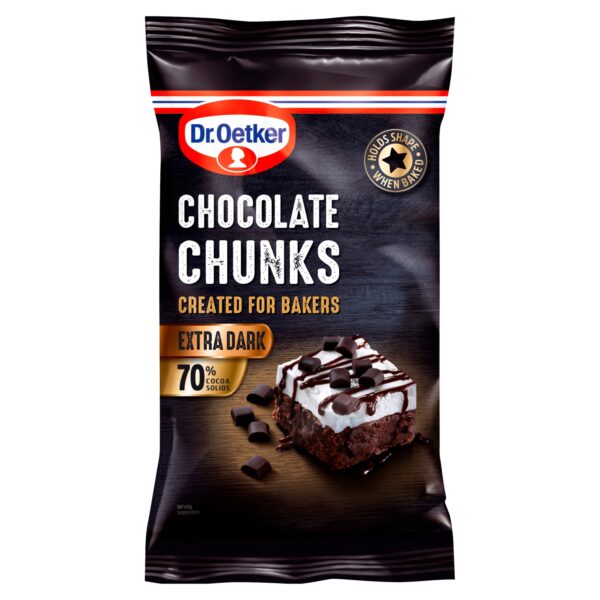 DR OETKER EXTRA DARK CHOCOLATE CHUNKS 100G
