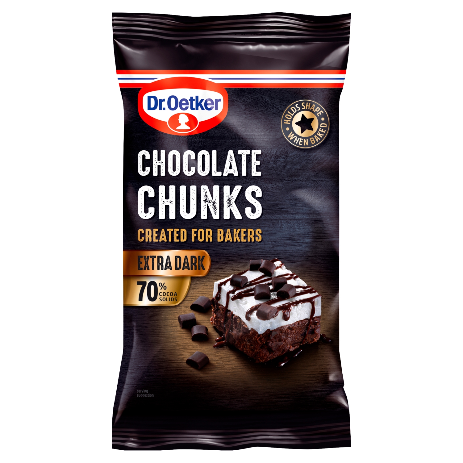 DR OETKER EXTRA DARK CHOCOLATE CHUNKS 100G - Image 1