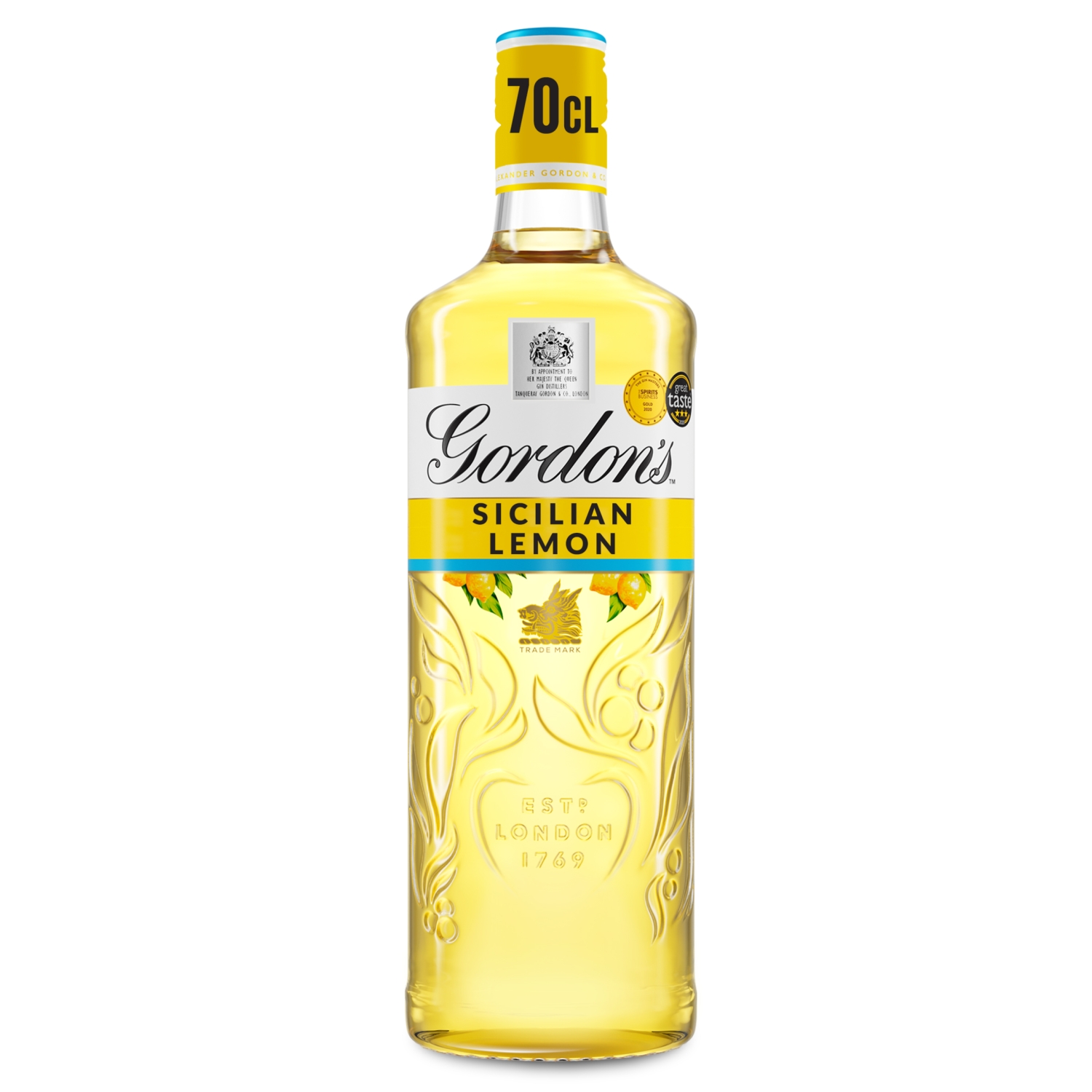 GORDONS SICILIAN LEMON DISTILLED GIN 70CL - Image 1