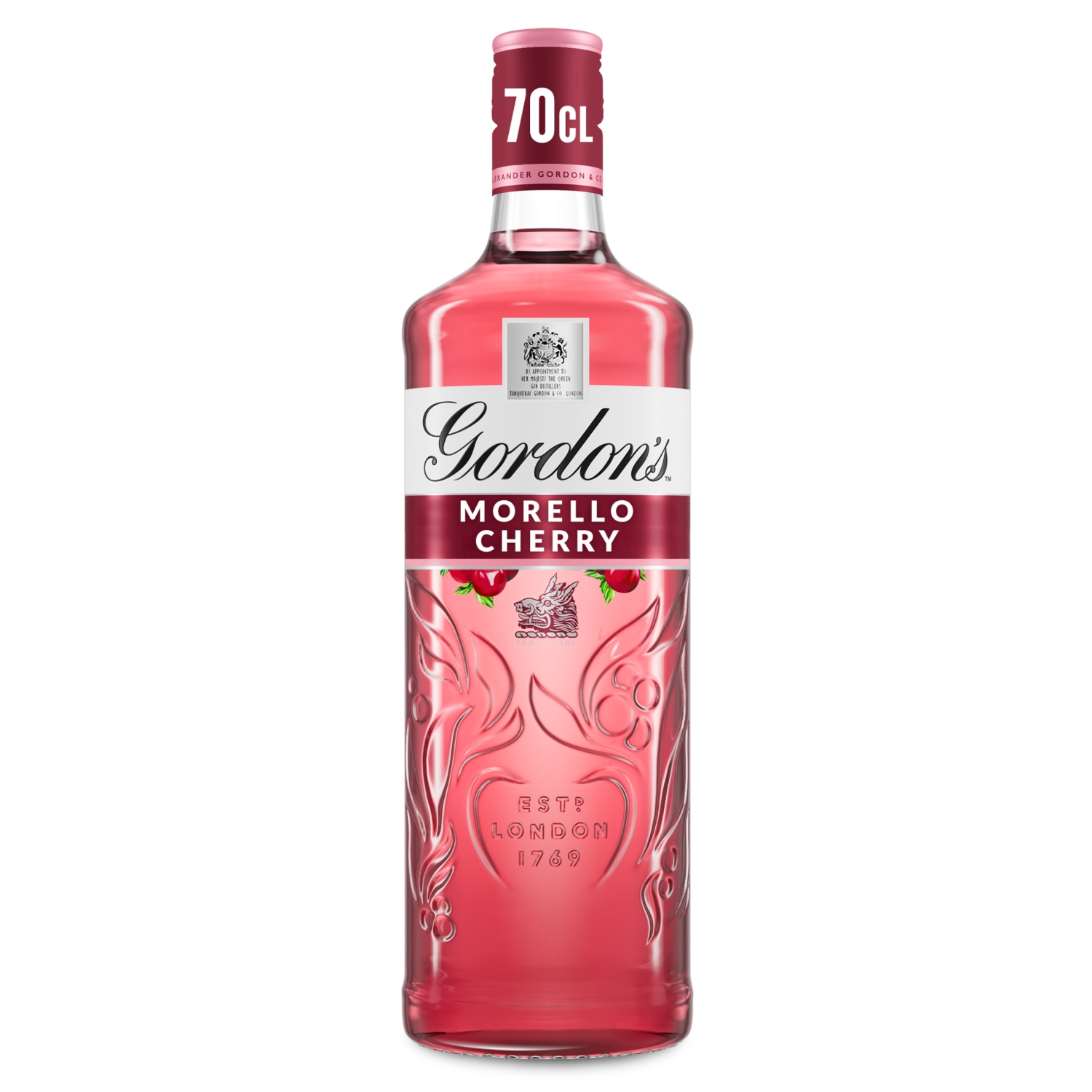 GORDONS MORELLO CHERRY FLAVOURED GIN 70CL - Image 1