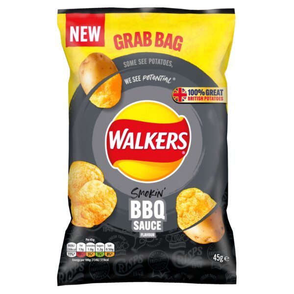 WALKERS CRISPS BBQ 45G