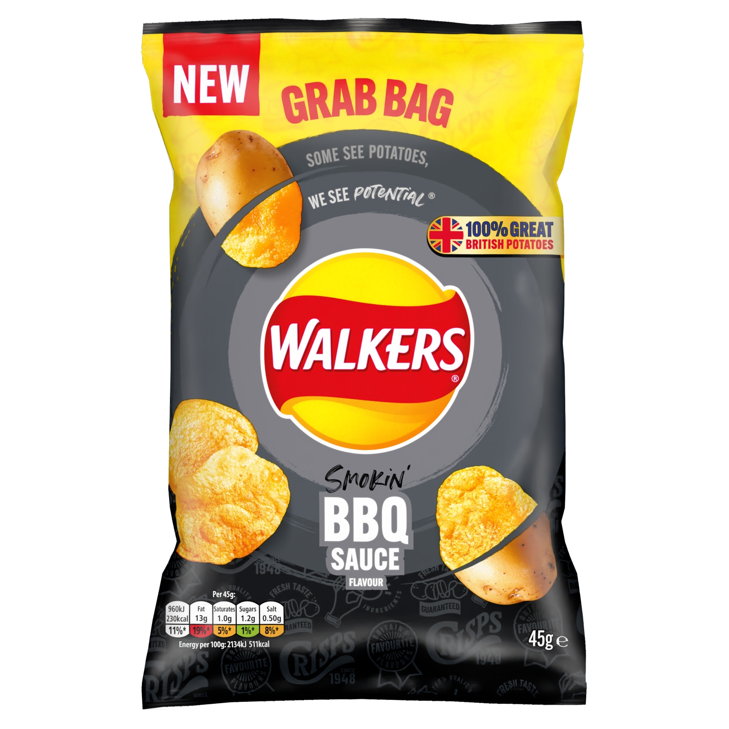 WALKERS CRISPS BBQ 45G - Image 1