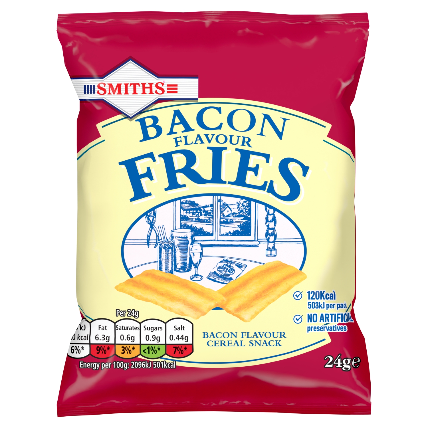 SMITHS BACON FLAVOUR FRIES 24G - Image 1