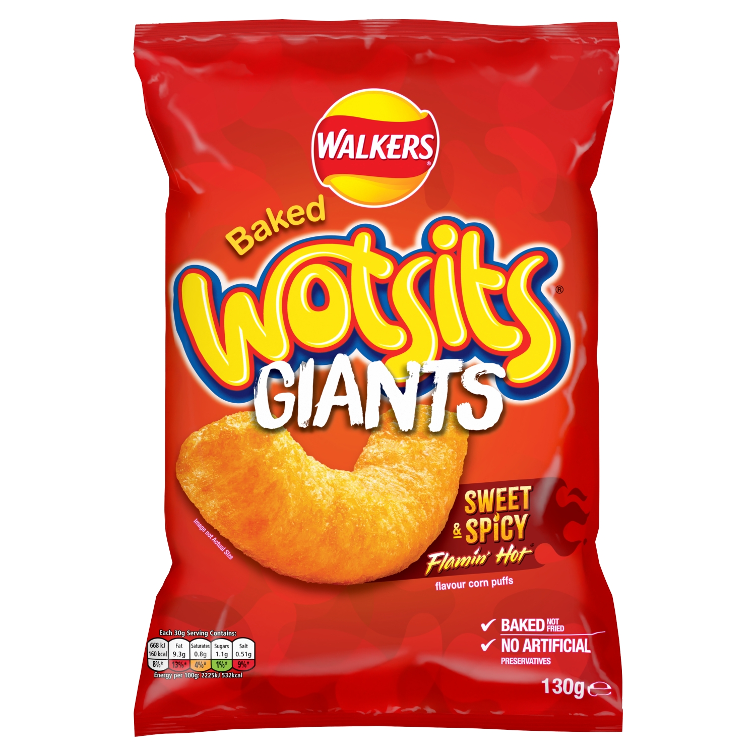 WOTSITS GIANTS FLAMIN HOT 130G - Image 1