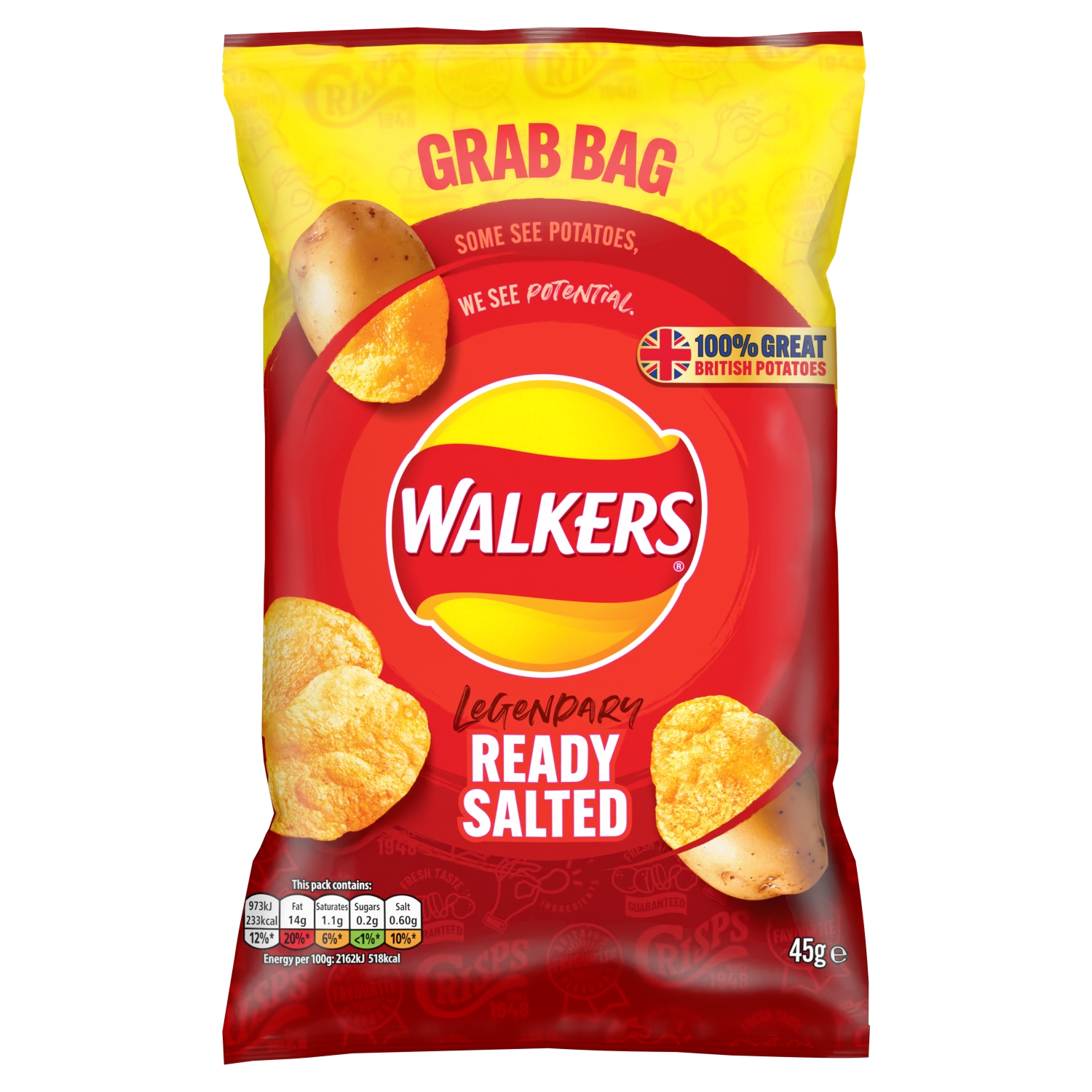 WALKERS READY SALTED 45G - Image 1