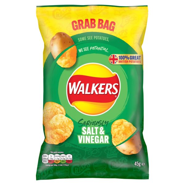 WALKERS SALT & VINEGAR 45G