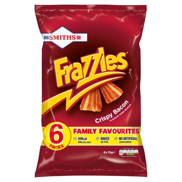 SMITHS FRAZZLES CRISPY BACON FLAVOUR 6 X 20G