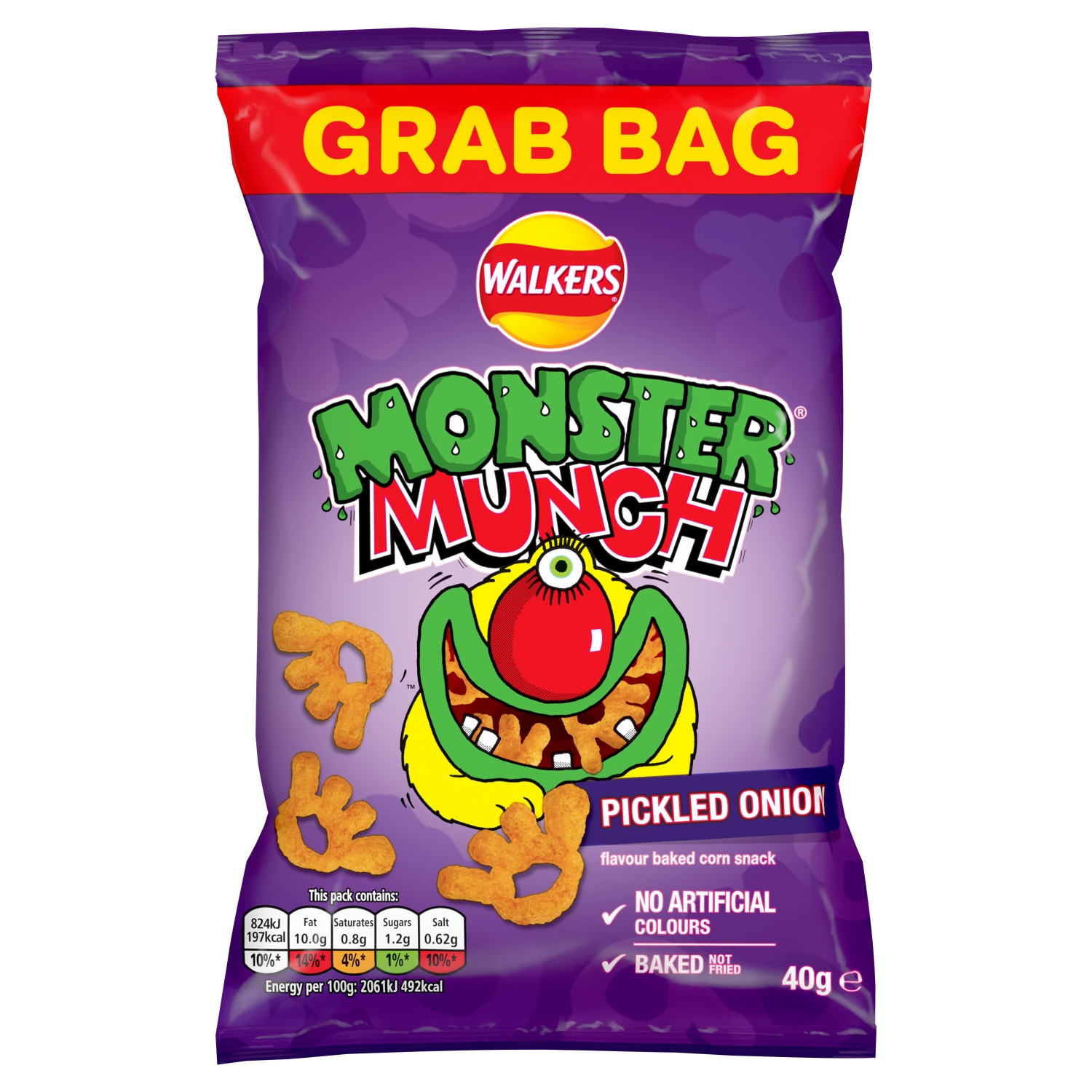 MONSTER MUNCH PICKLED ONION GRAB BAG 40G - Image 1