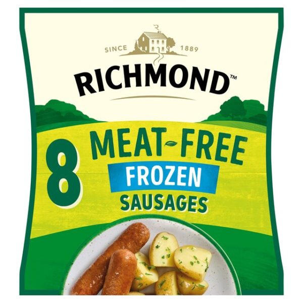 RICHMOND 8 FROZEN MEAT FREE VEGAN SAUSAGES 304G