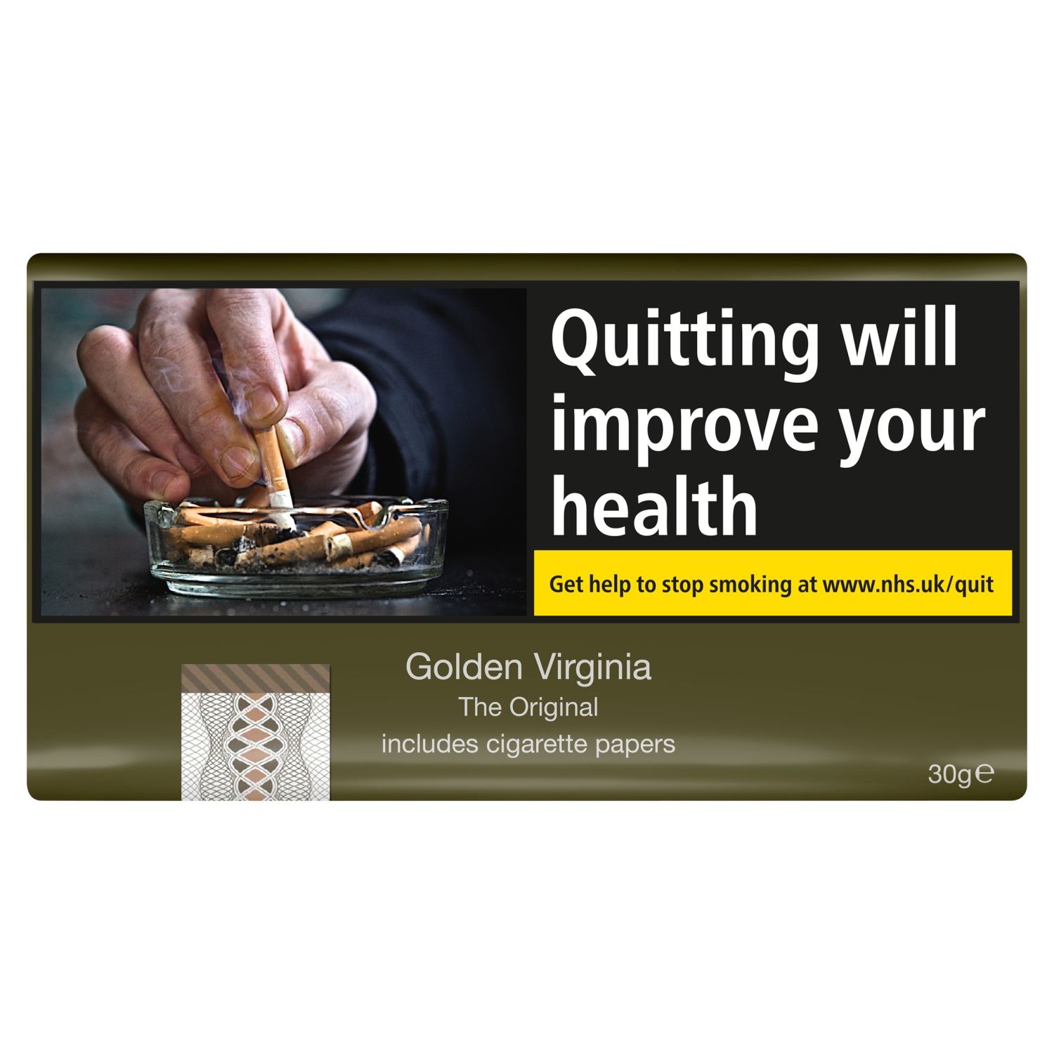 GOLDEN VIRGINIA THE ORIGINAL 30G INCLUDES PAPERS - Image 1