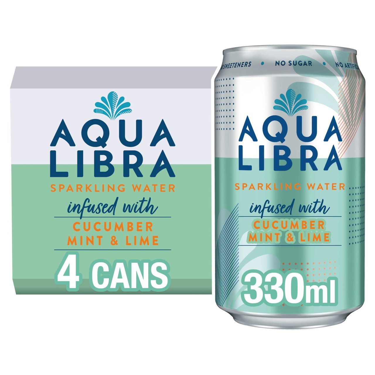 AQUA LIBRA SPARKLING CUCUMBER MINT & LIME 4X330ML - Image 1