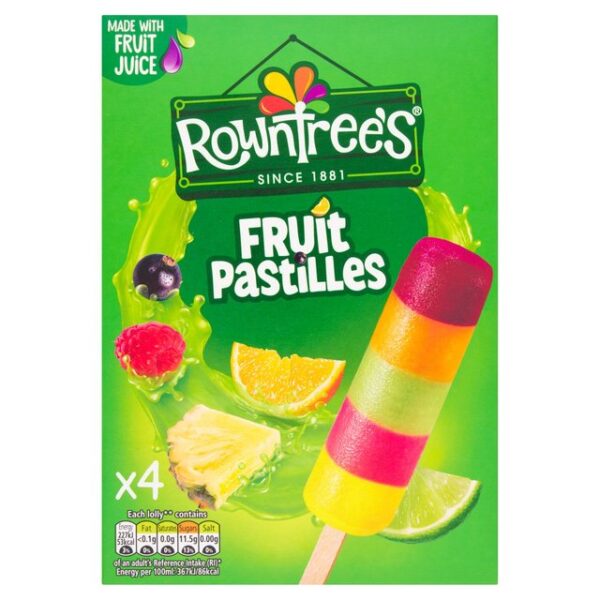 ROWNTREES FRUIT PASTILLE LOLLIES 4PK 260ML