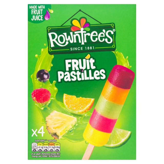 ROWNTREES FRUIT PASTILLE LOLLIES 4PK 260ML - Image 1
