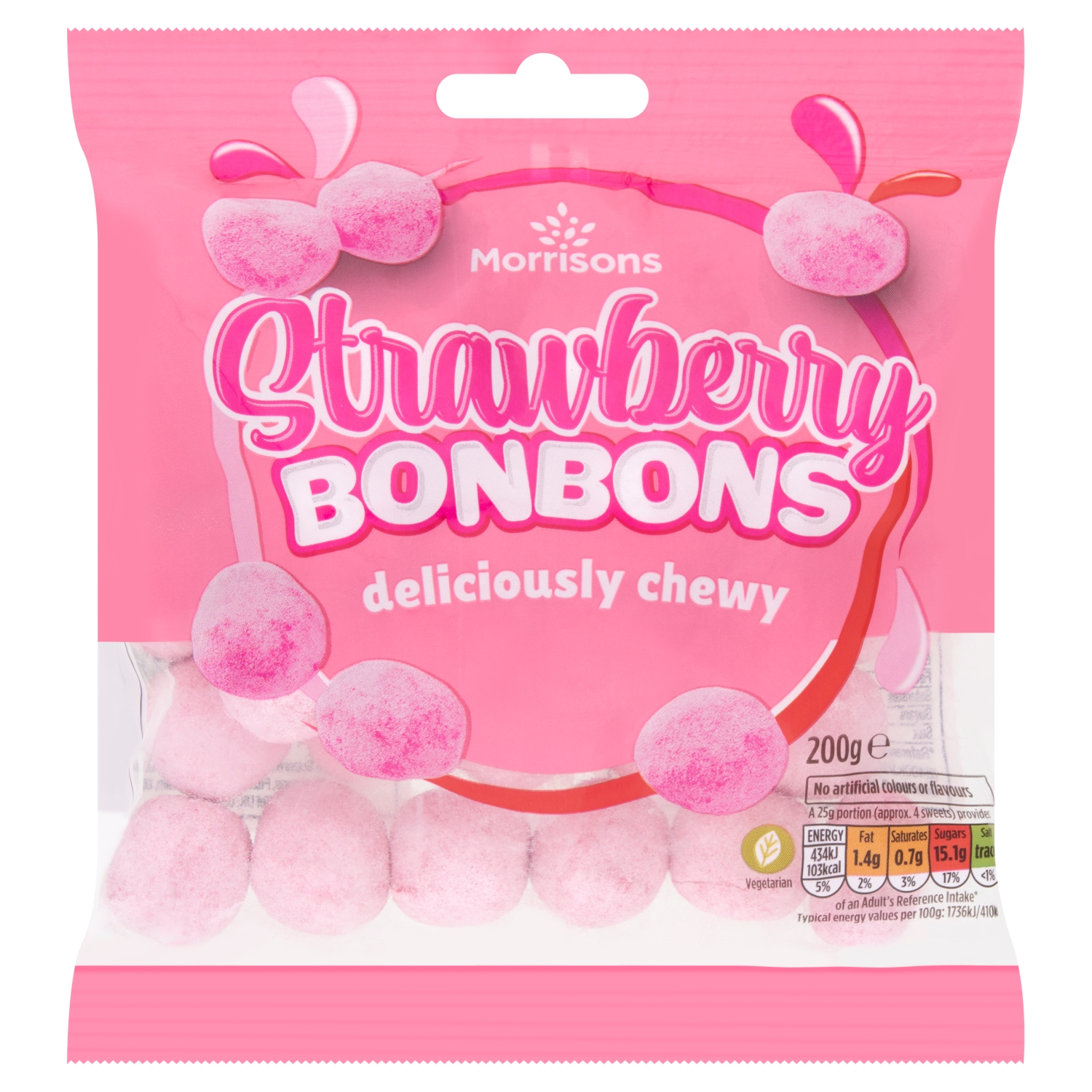 M STRAWBERRY BON BONS 200G - Image 1