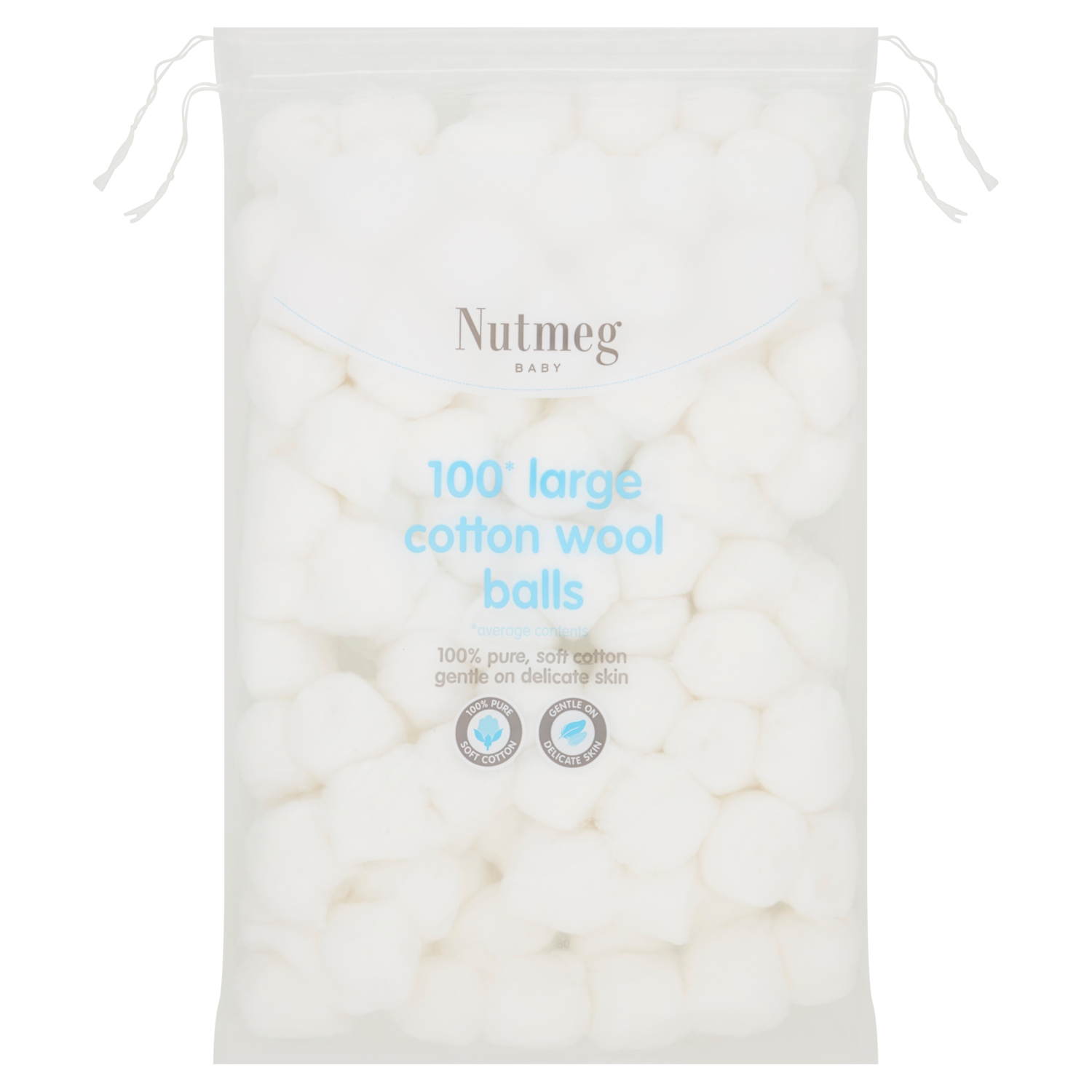 NUTMEG COTTON WOOL BALLS 100PK - Image 1