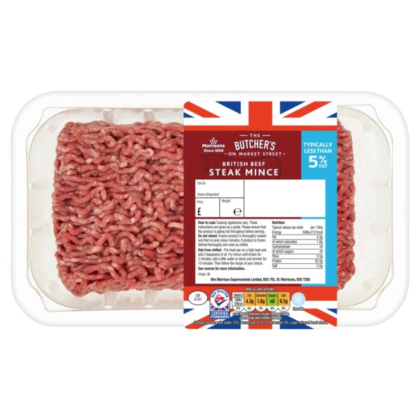 M BRITISH STEAK MINCE 5% FAT 500G