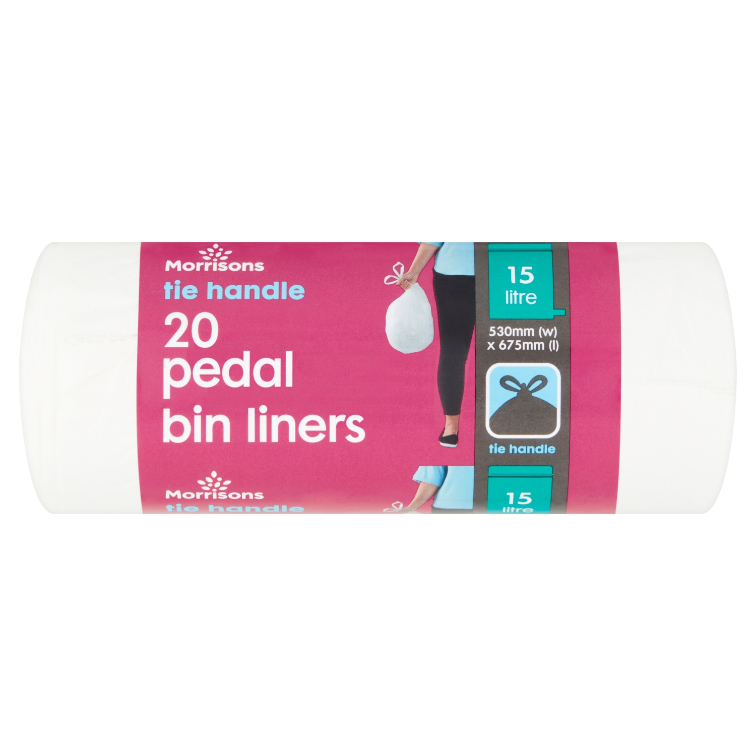 M TIE HANDLE 15L PEDAL BIN LINERS 20PK - Image 1