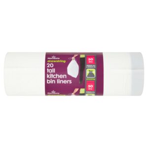 M 20 DRAWSTRING TALL KITCHEN WASTE LINERS 50L
