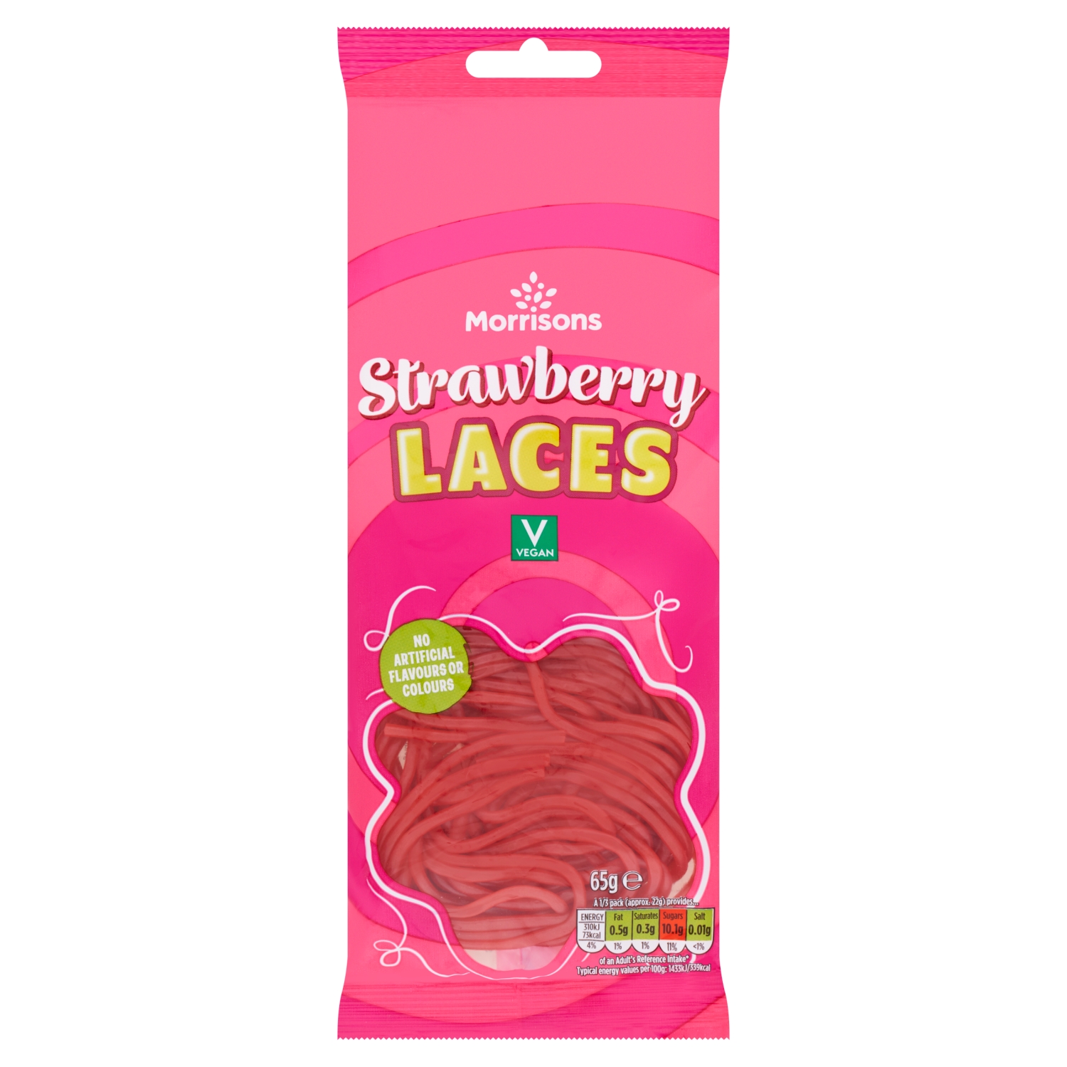 M STRAWBERRY LACES 65G - Image 1