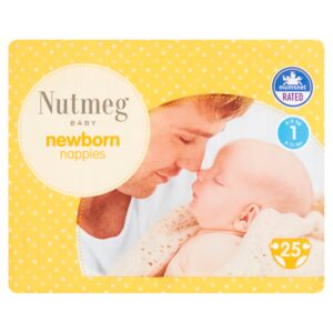 5010251979852_0.jpg NUTMEG NEW BABY NAPPIES SIZE 1 NAPPIES 25 PACK