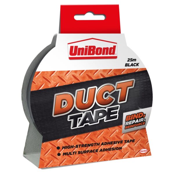UNIBOND BLACK DUCT TAPE 50MM X 25M