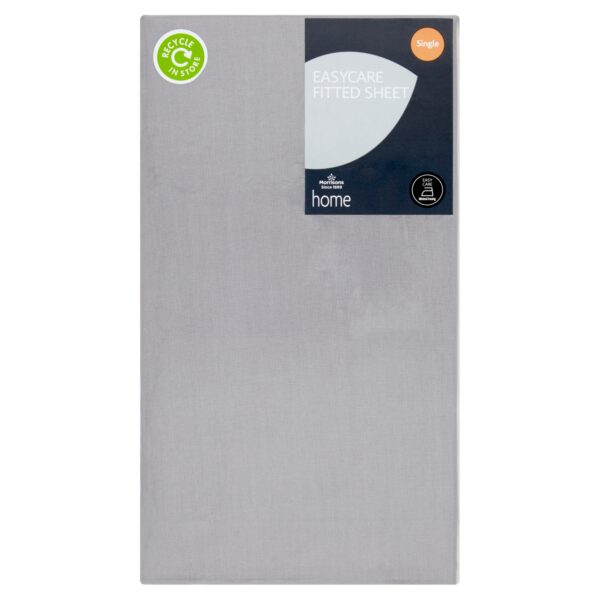 M EASY CARE GREY FITTED SHEET SINGLE
