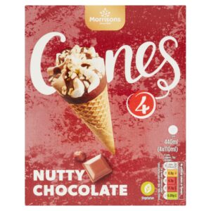 M 4 CHOCOLATE & NUT ICE CREAM CONES 440G