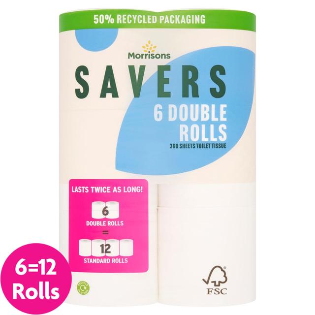 M SAVERS 6 DOUBLE TOILET ROLLS - Image 1