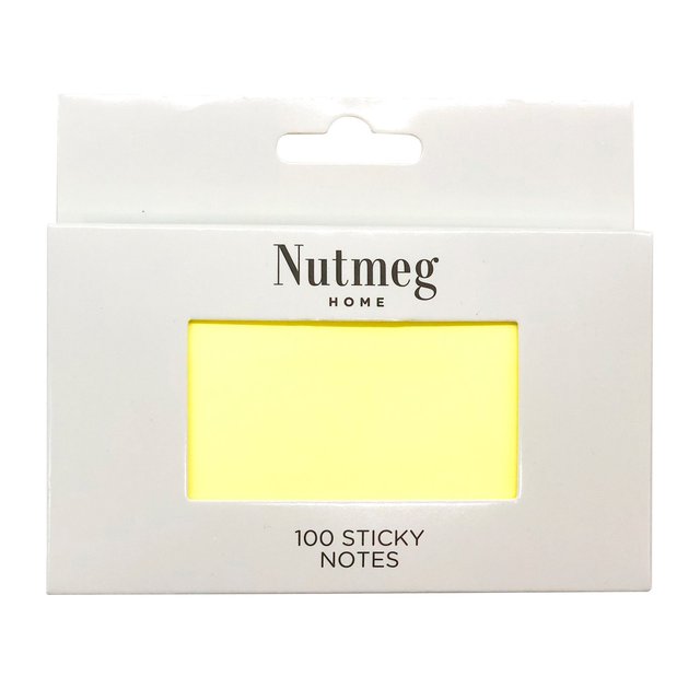 NUTMEG YELLOW 100 SHEET STICKY NOTES 76X127MM - Image 1