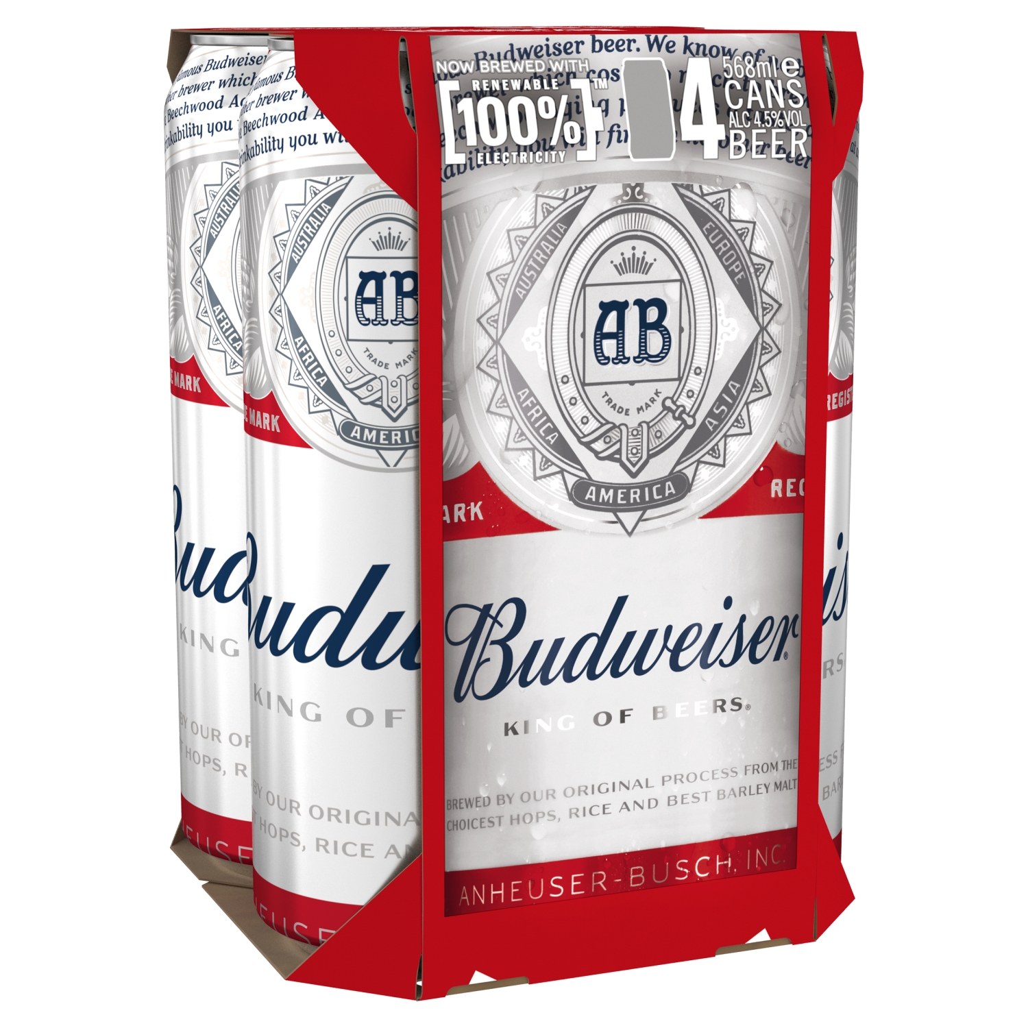 BUDWEISER 4 X 568ML - Image 1