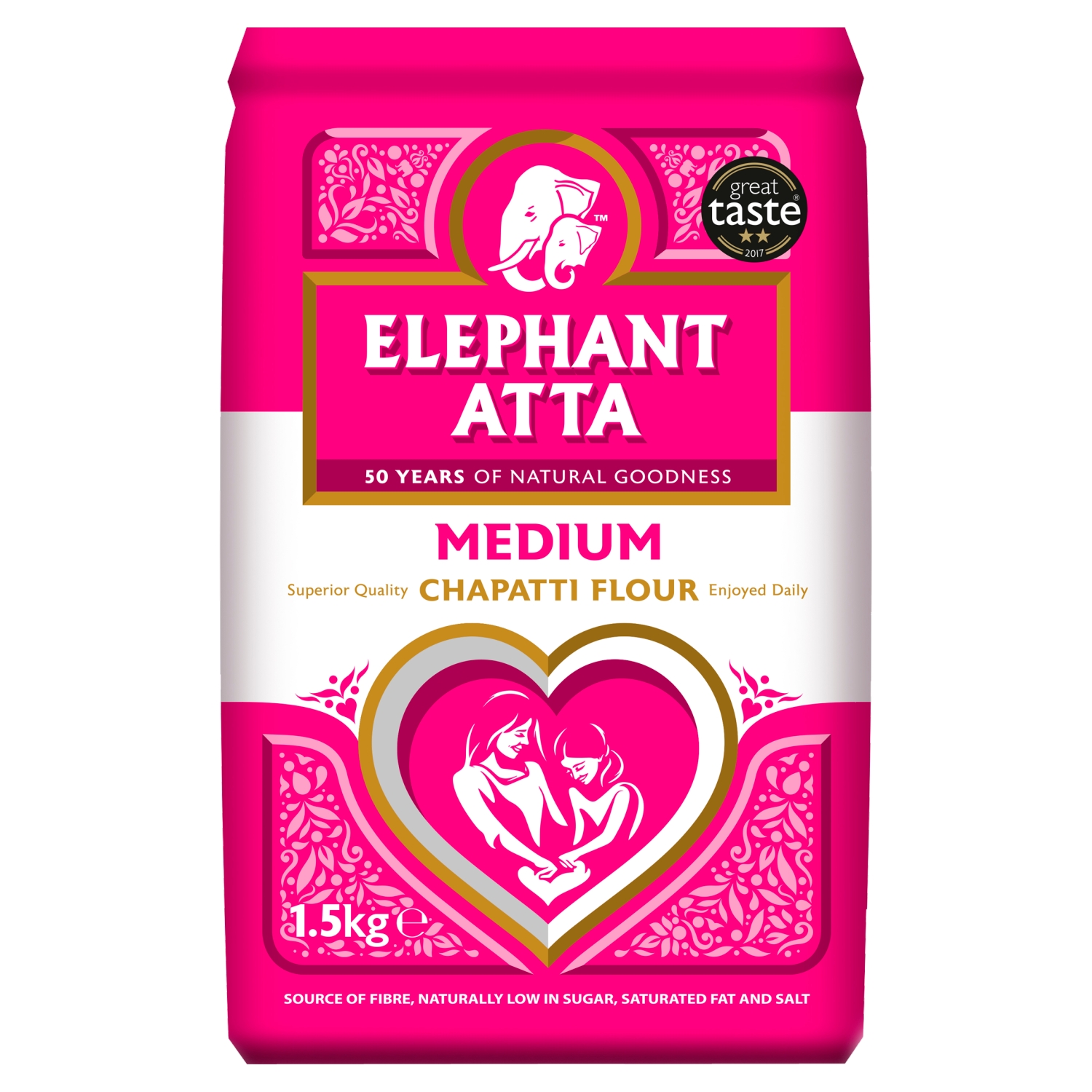 ELEPHANT ATTA MEDIUM CHAPATTI FLOUR 1.5KG - Image 1