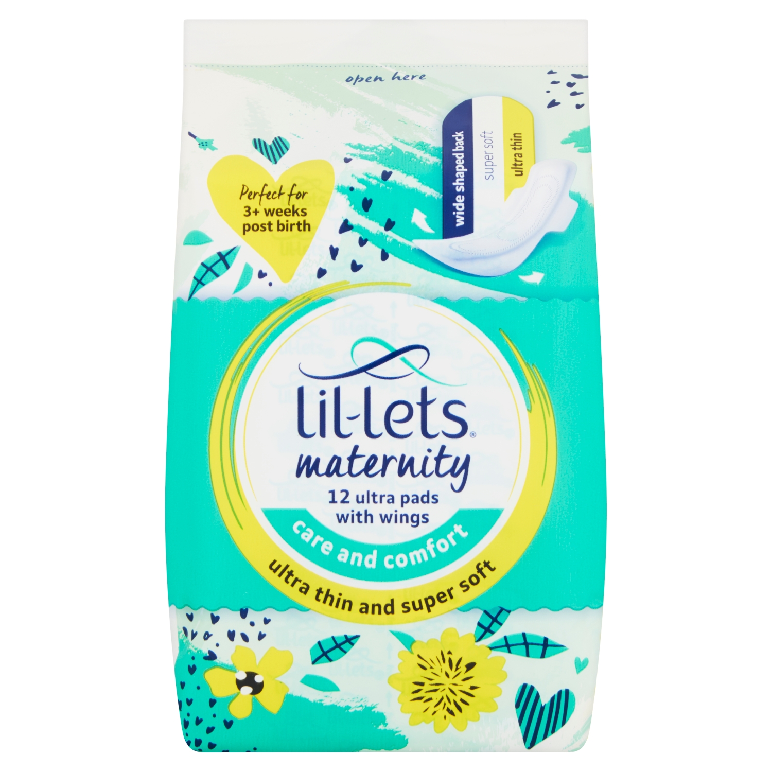LIL-LETS MATERNITY ULTRA PADS WITH WINGS 12PK - Image 1
