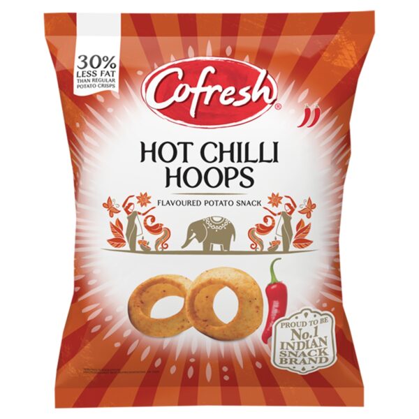COFRESH HOT CHILLI FLAVOUR POTATO HOOPS 80G