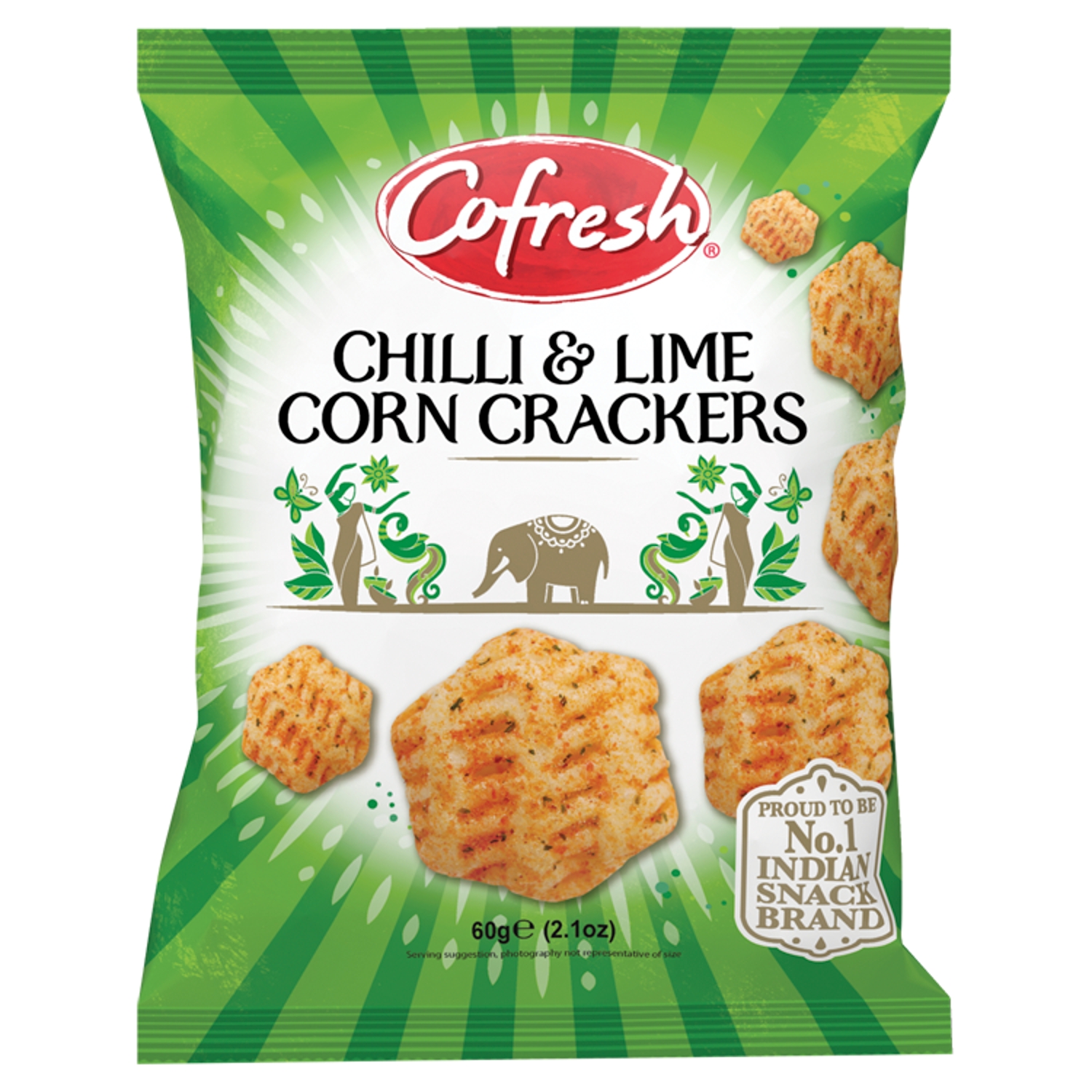 COFRESH CHILLI & LIME CORN CRACKERS 60G - Image 1