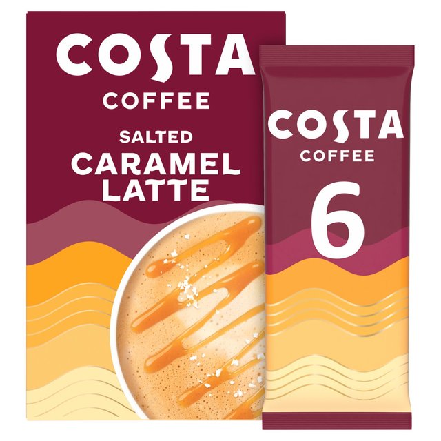 COSTA COFFEE SALTED CARAMEL LATTE SACHETS 6X17G - Image 1
