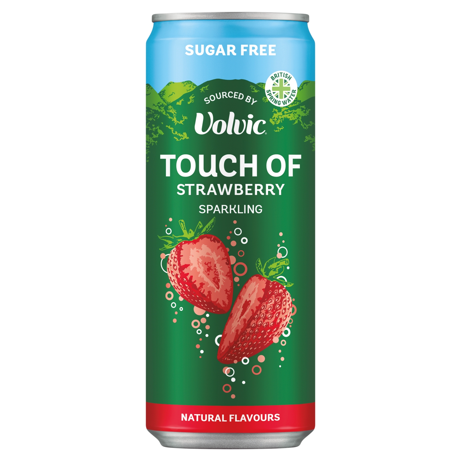 VOLVIC TOUCH OF STRAWBERRY SPARKLING WATER 330ML - Image 1