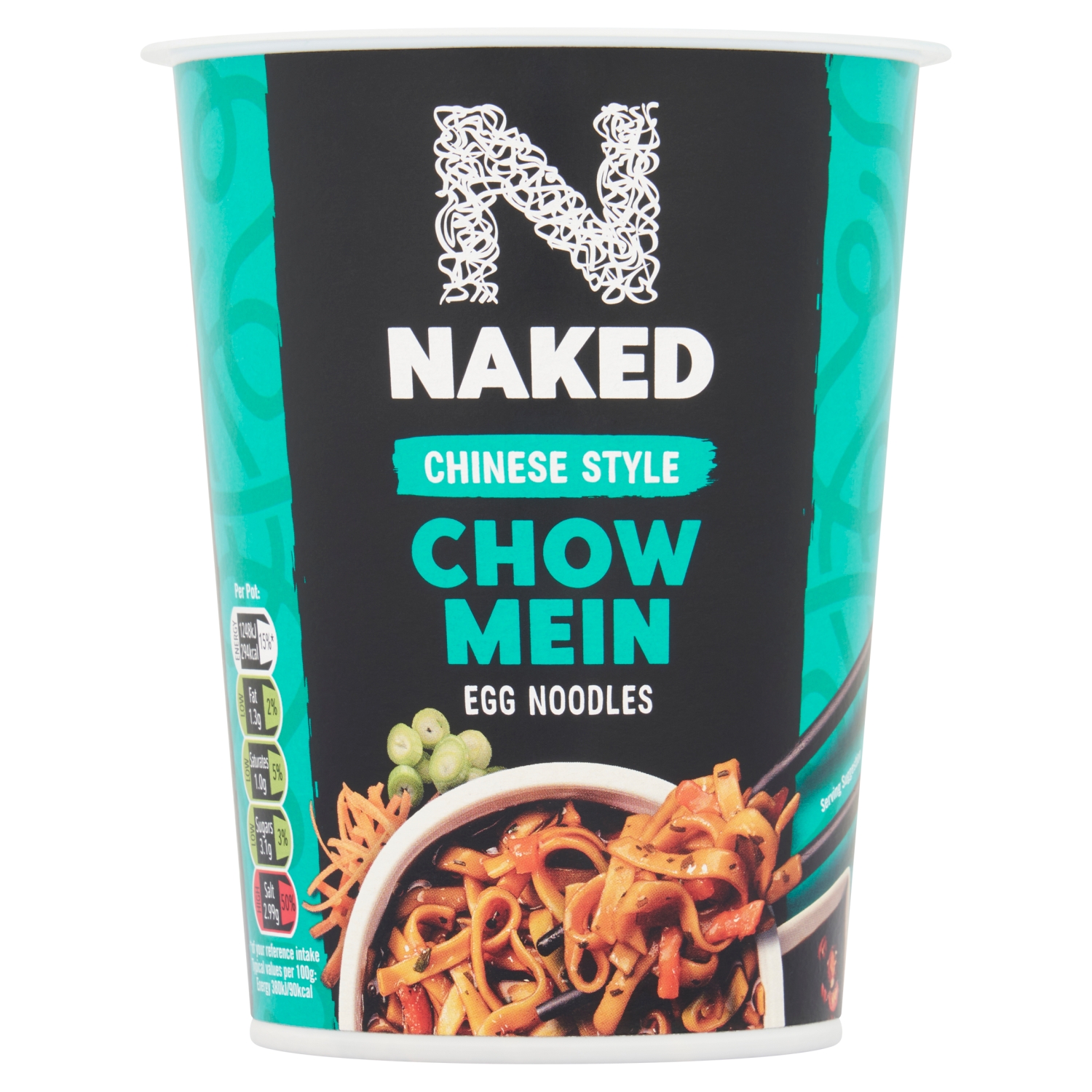 NAKED NOODLE CHOW MEIN POT SNACK 78G - Image 1