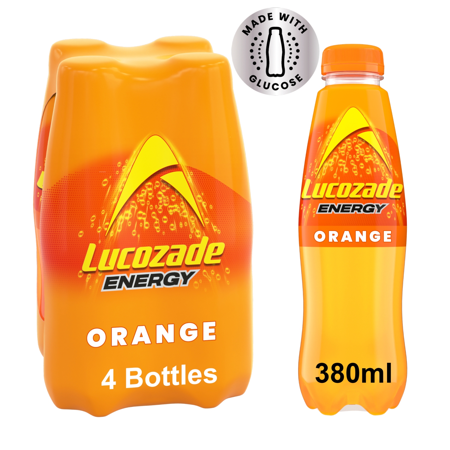 LUCOZADE ENERGY ORANGE 4X380ML - Image 1