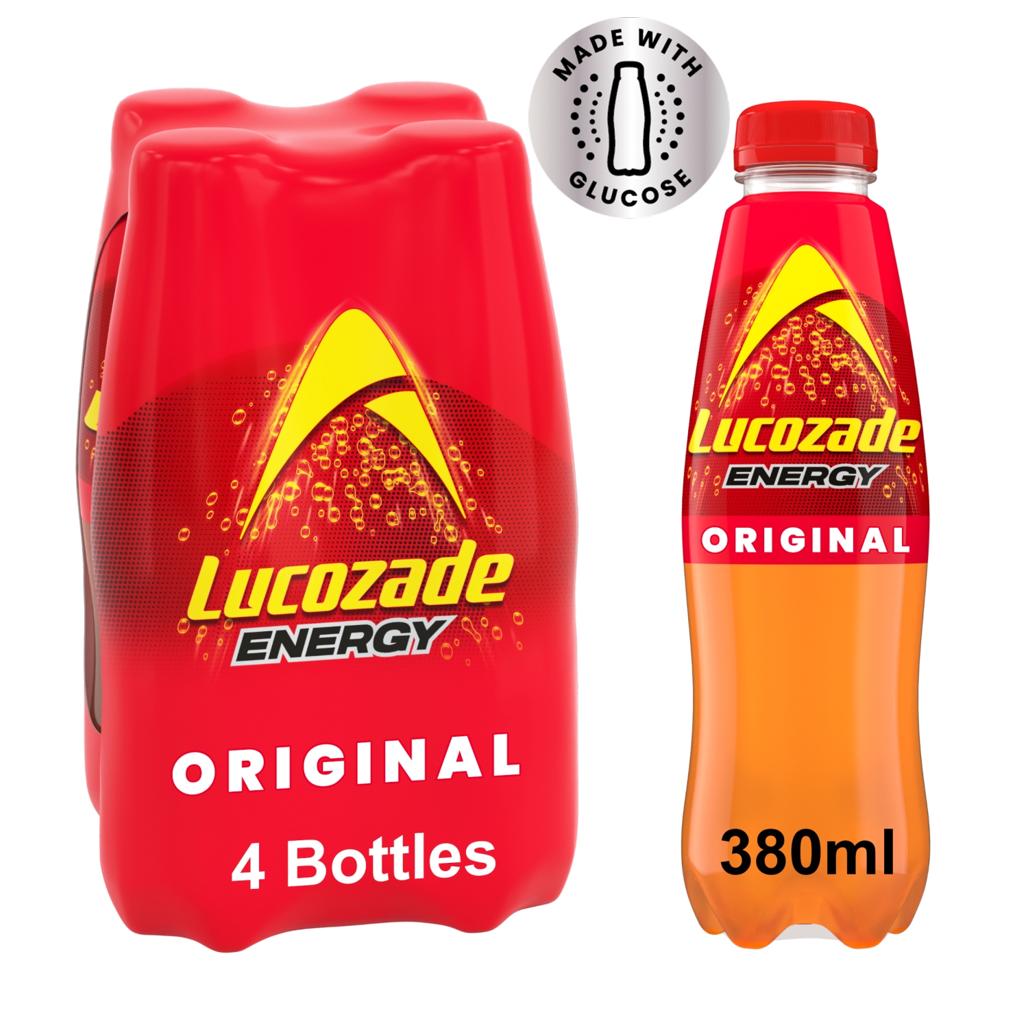 LUCOZADE ENERGY ORIGINAL 4X380ML - Image 1