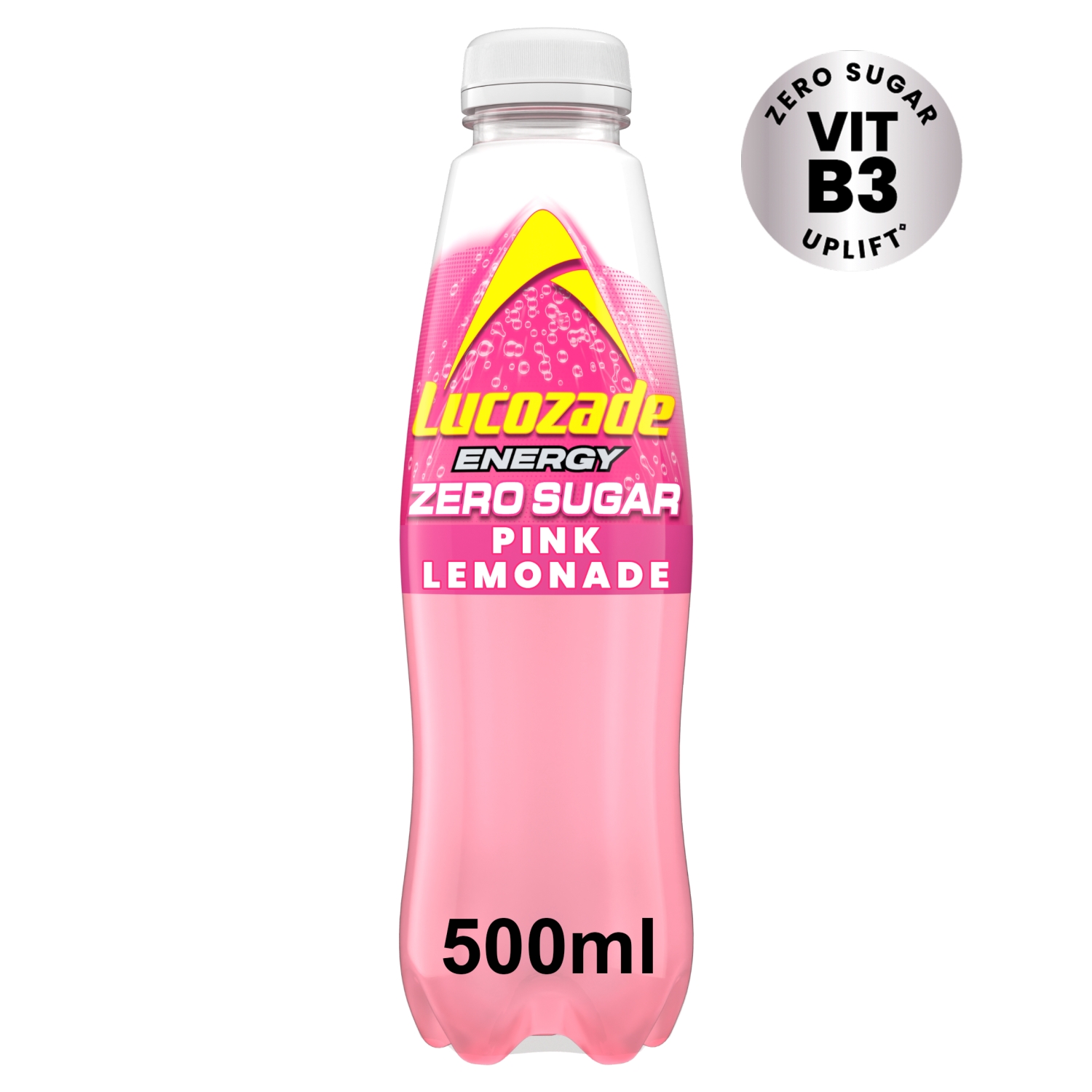LUCOZADE ZERO PINK LEMONADE 500ML - Image 1