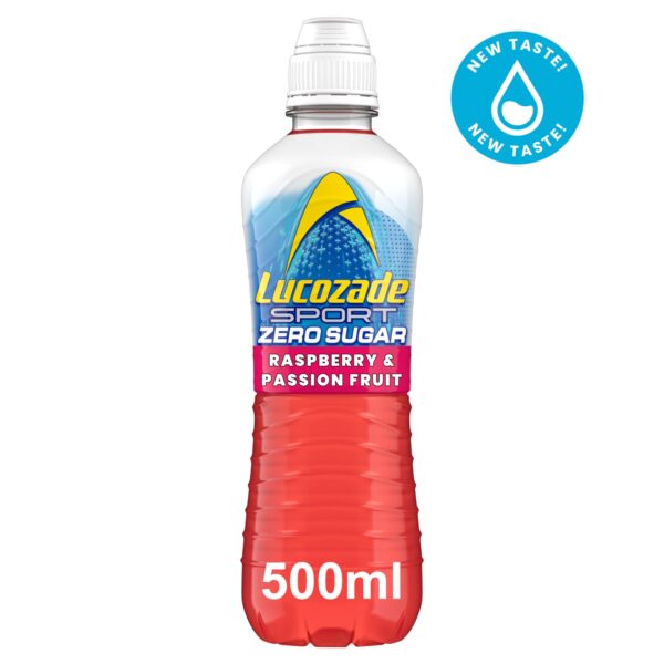 LUCOZADE SPORT ZERO RASPBERRY & PASSIONFRUIT 500ML